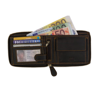 RFID wallet - RED - Zip Around Wallet GW2158Brown