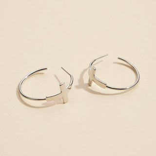 Cross Gold Dip Hoop Earrings: Gold / One / 4DE38035