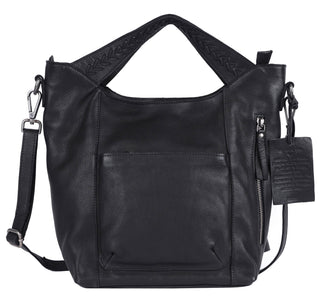 Mason Handcrafted Leather Tote/Crossbody Bags: Charcoal