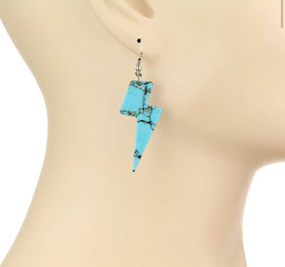 Lightning Bolt Dangle Earrings Thunder Bolt Earrings Earring: Turquoise