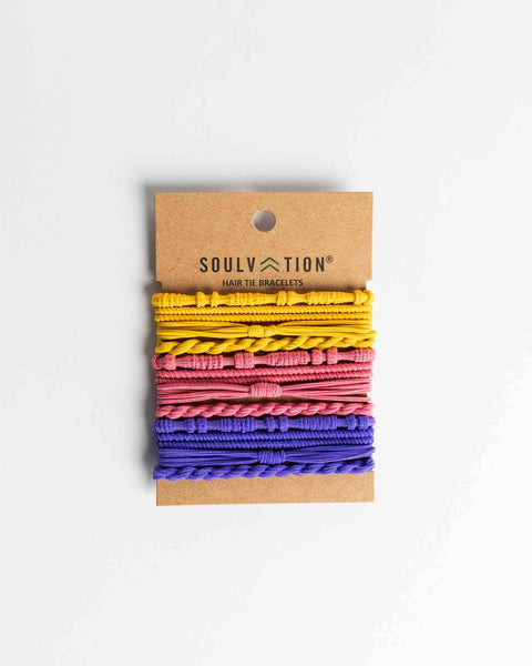 Boho Hair Ties: Braided Black/Tan