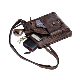 Leather Elsa Shoulder Bag -WS005: Cognac