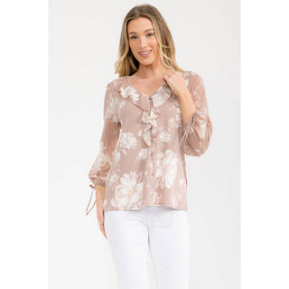 FLORAL MIX MEDIA CASCADE SHIRT
