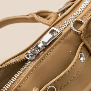 Faux Leather Belt Decor Hand Bag