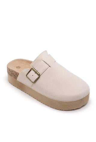 SS -248 buckle wedge mules: Khaki