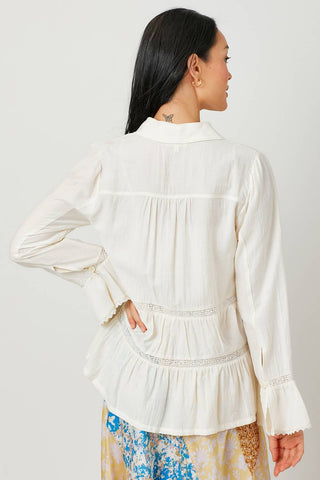 60628 Tiered Lacy Jacket: Ivory / Medium