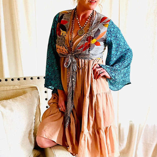 Madelyn Tan Cotton Midi Dress.: Large