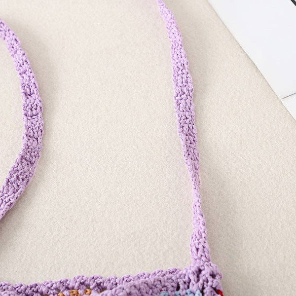 Tassel Handmade Crochet Bag - Exquisite Handcrafted Slingbag: BLACK