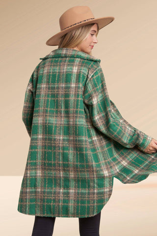 LEJ2587B - CHECK FLANNEL SHACKET