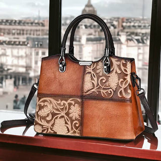 Diagonal Embossed Design Hand Bag