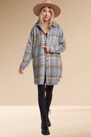 LEJ2587B - CHECK FLANNEL SHACKET