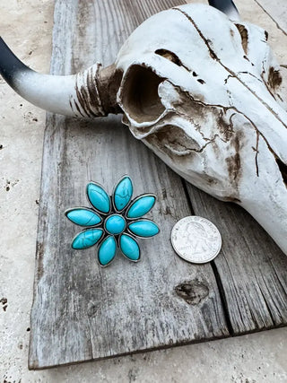 Western Turquoise Flower Ring