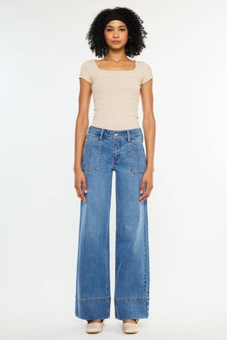 SALE MID RISE WIDE LEG JEANS-KC70100MD
