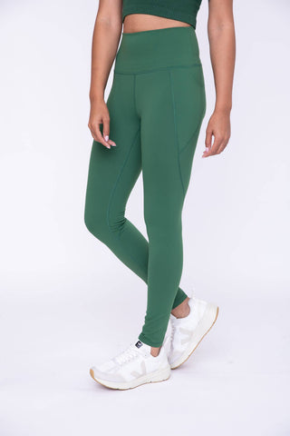 Tapered Band Essential Solid Highwaist Leggings: BLACK / S:M:L (2:2:2)