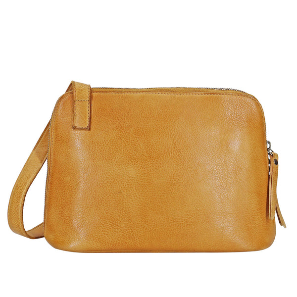 Luna Handcrafted Leather Crossbody: Cognac