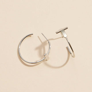 Cross Gold Dip Hoop Earrings: White Gold / One / 4DE38035