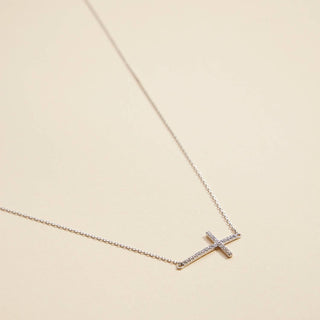 Cross Charm Gold Dip Short Necklace: Gold / One / 4DN18003