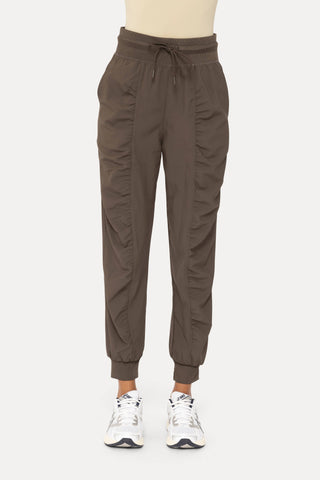 Ruched Front Active Joggers: BLACK OLIVE / S:M:L (2:2:2)