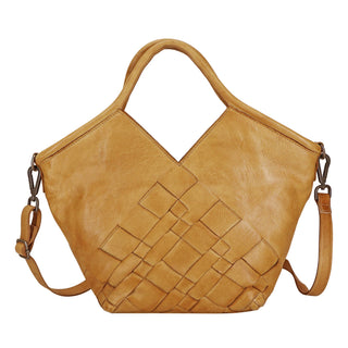 Casey Handcrafted Leather Tote/Crossbody Bags: Cognac