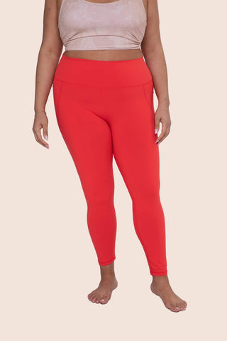 CURVY Tapered Band Essential Solid Highwaist Leggings: BLACK / XL:1XL:2XL:3XL (2:2:1:1)