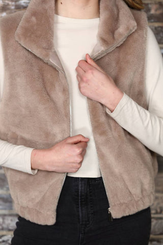 Faux Fur Zip Up Vest