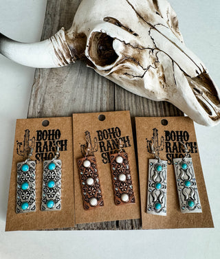 Western Bar Texture Earrings: STYLE 1