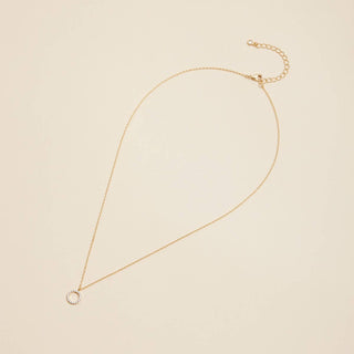 Circle Charm Gold Dip Short Necklace: WG / One / 4DN18036