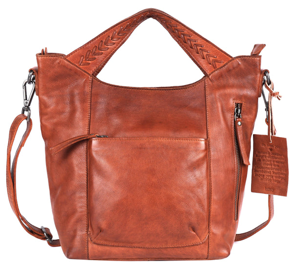 Mason Handcrafted Leather Tote/Crossbody Bags: Charcoal