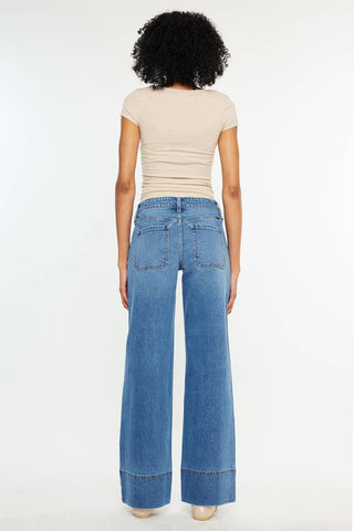 SALE MID RISE WIDE LEG JEANS-KC70100MD