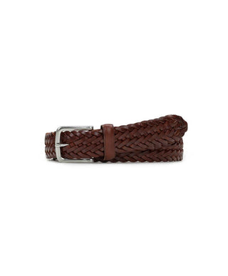 Patricia Nash Men's Woven Leather Belt: Large: 46" Length* — 1-1/4" Width / Tan