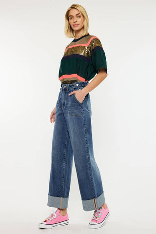 ULTRA HIGH RISE 90’S WIDE LEG TROUSERS JEANS-KC3308D