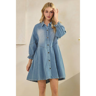SALE Overfit Button Down Denim Shirt Dress