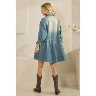 SALE Overfit Button Down Denim Shirt Dress
