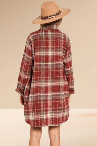 LEJ2587B - CHECK FLANNEL SHACKET