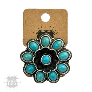 Flower ring 806-R046: Turquoise