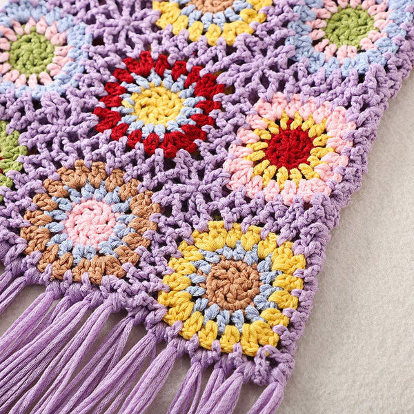 Tassel Handmade Crochet Bag - Exquisite Handcrafted Slingbag: BLACK