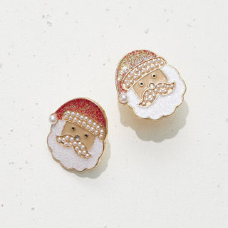 Santa Claus Glitter Epoxy Stud Earrings: Multi / One / EE1796