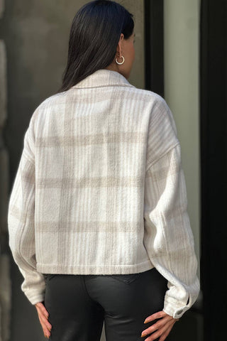 Drop Shoulder Cropped Plaid Shacket / Flannel Jacket: Anahi / S