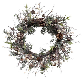 Hemlock & Cream Berry Wreath