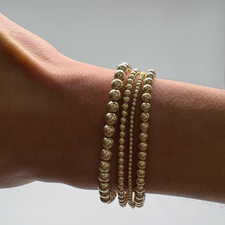 4MM Gold Ball Bracelet: Gold / 6.5"