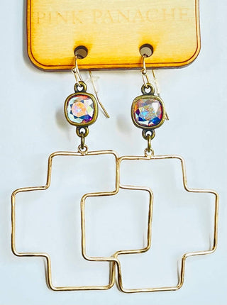 Cross earring 1CNC A178: AB