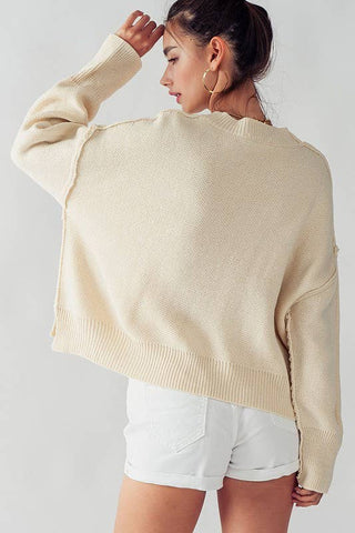 RIB KNIT WEEKEND EMBROIDERED SWEATER
