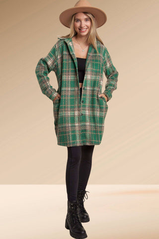 LEJ2587B - CHECK FLANNEL SHACKET