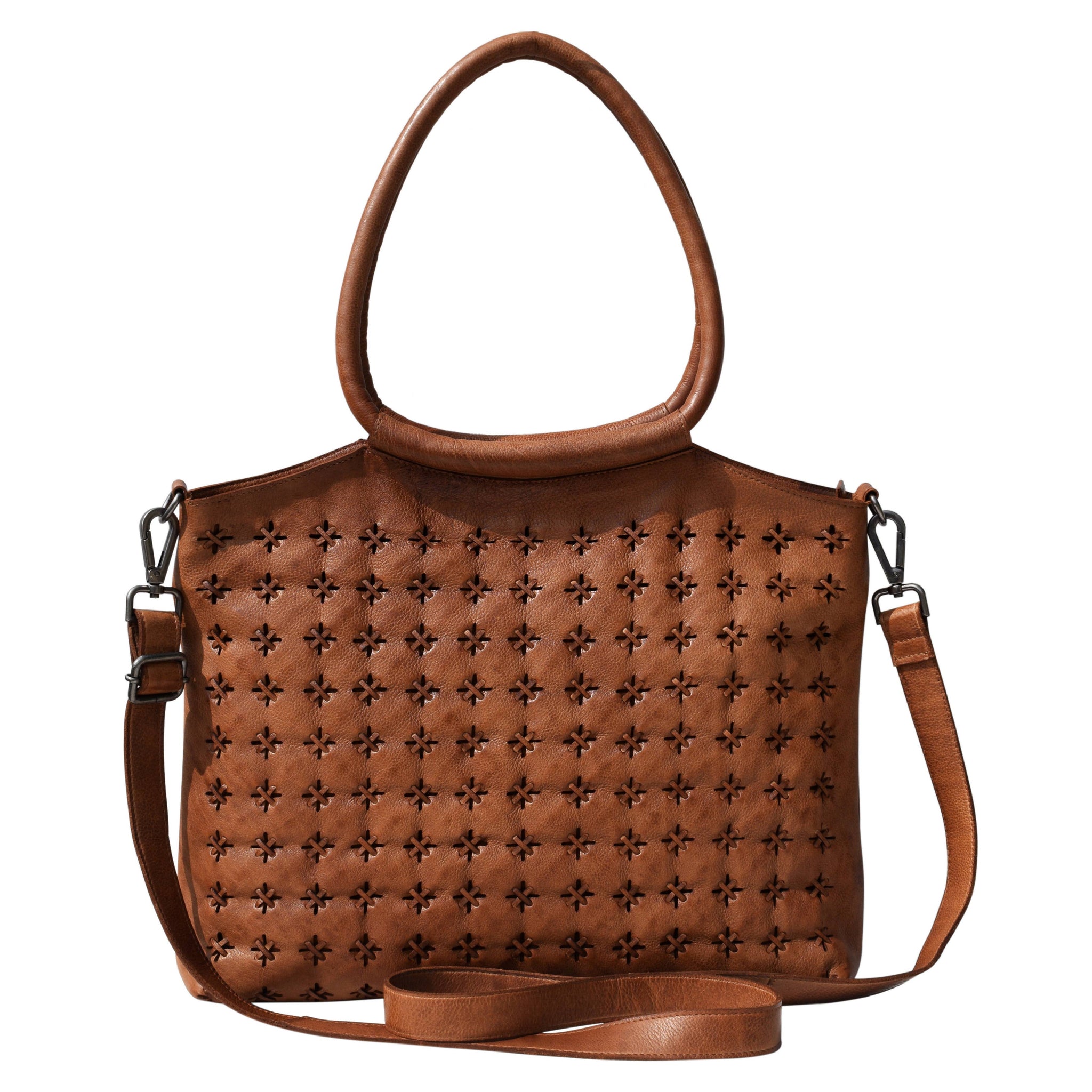 Starstruck Handcrafted  Leather Tote Bags: Cognac