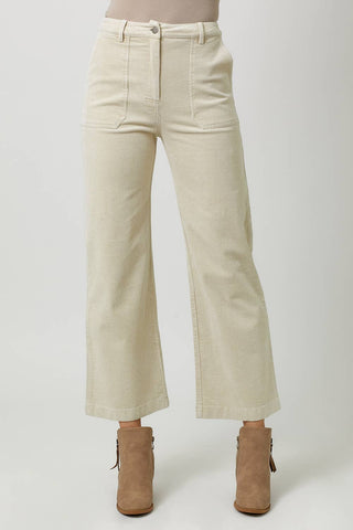 60879 Washed Corduroy Trousers: Sand / Large