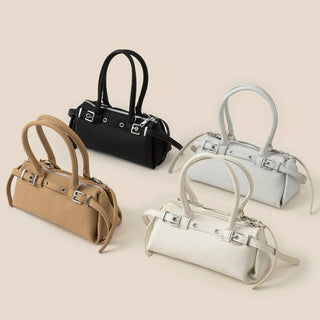 Faux Leather Belt Decor Hand Bag