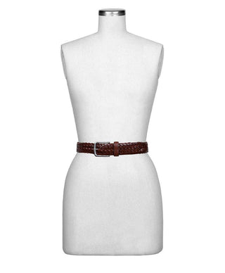 Patricia Nash Men's Woven Leather Belt: Large: 46" Length* — 1-1/4" Width / Tan