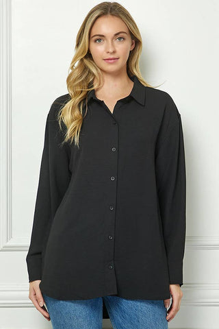 Oversized Boyfriend Light Weight Air flow Button Up Shirt: White / XL