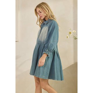 SALE Overfit Button Down Denim Shirt Dress