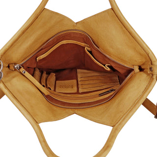 Casey Handcrafted Leather Tote/Crossbody Bags: Cognac